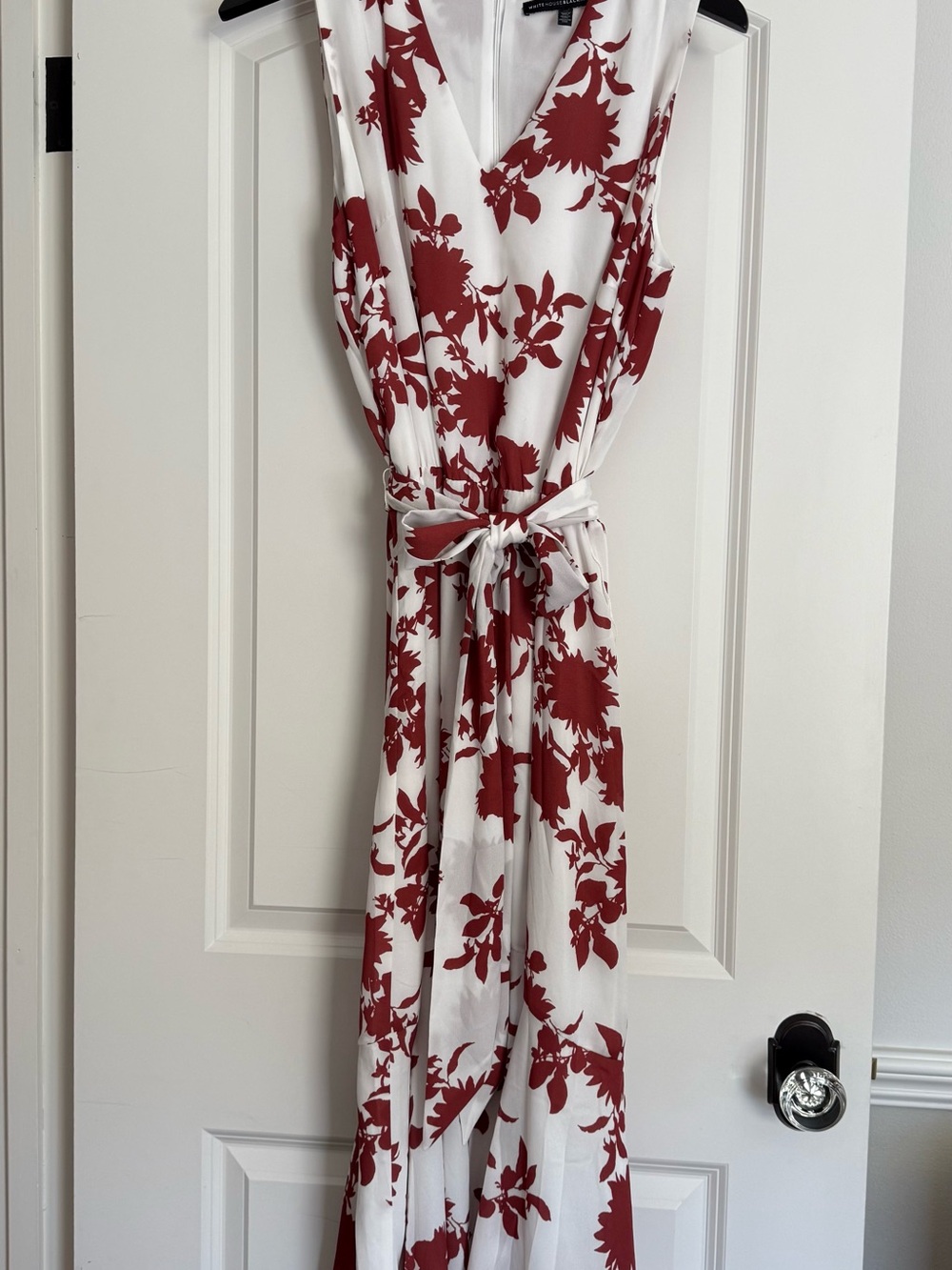 White House Black Market White Maxi Dress with Floral Print